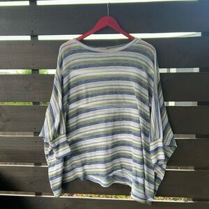 Carole Christian sz S/M green and blue striped oversized tunic